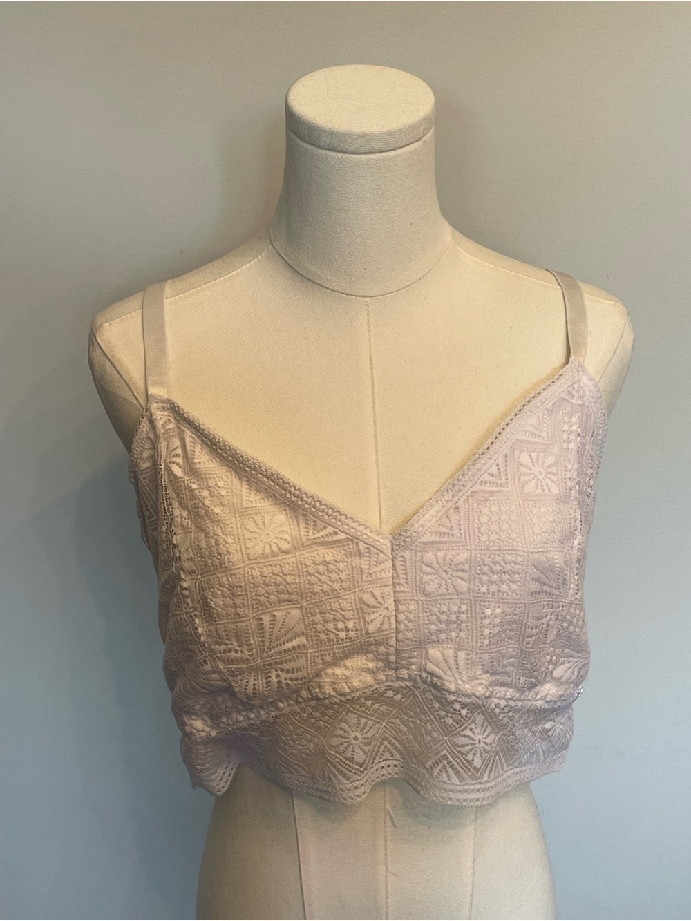Nautica White Lace Crochet Camisole with Metal Logo